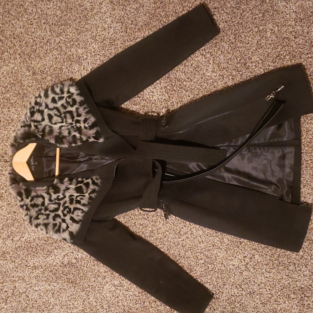 Faux Fur Leopard Coat